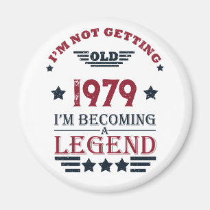 Aimant Cadeaux d'anniversaire vintages personnalisés roug