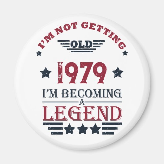 Aimant Cadeaux d'anniversaire vintages personnalisés roug (Devant)