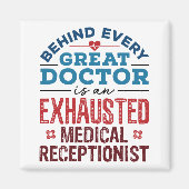 Aimant Cadeaux d'appréciation réceptionniste Médicale (Devant)