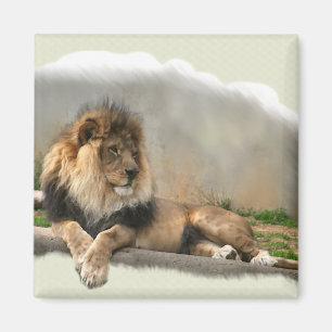 Aimant Cadeaux d'art d'amants de lion