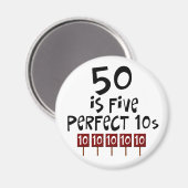 Aimant Cadeaux de 50e anniversaire, 50 est 5 10s parfaits (Recto/Verso)