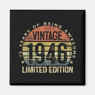 Aimant Cadeaux de 75 ans Vintage 1946 Anniversaire