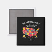 Aimant Cadeaux de carte des 62 parcs nationaux Parc améri (Recto/Verso)