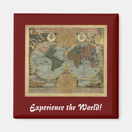 Aimant Cadeaux de cartes du Vieux-Monde (Devant)