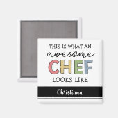 Aimant Cadeaux de chef sur mesure | Meilleur Chef Jamais  (Recto/Verso)