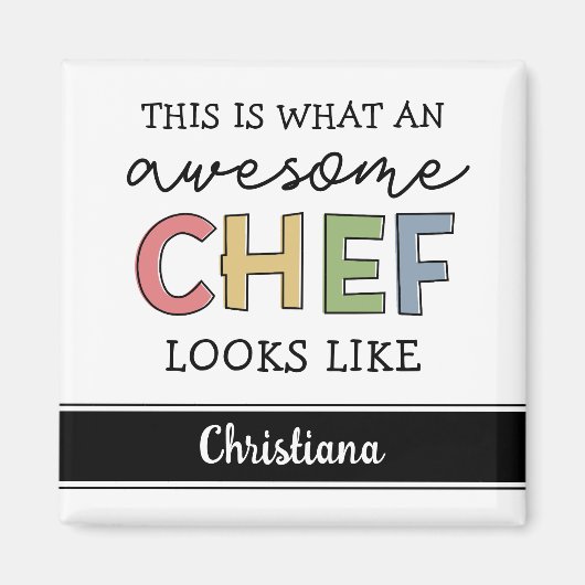 Aimant Cadeaux de chef sur mesure | Meilleur Chef Jamais  (Devant)