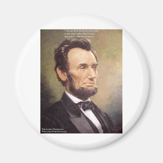 Aimant Cadeaux de citations d'Abe Lincoln "Plus sage" T-s (Devant)