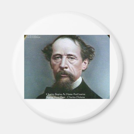 Aimant Cadeaux de citations de Charles Dickens "Charité @ (Devant)