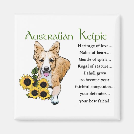 Aimant Cadeaux de Kelpie australien (Devant)