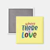 Aimant Cadeaux de Mariage | Là Où Il Y a de l'Amour (Recto/Verso)