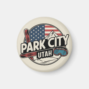 Aimant Cadeaux de montagne vintage rétro Park City Utah