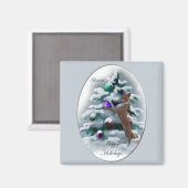 Aimant Cadeaux de Noël Basenji (Recto/Verso)