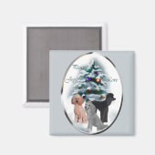Aimant Cadeaux de Noël de caniche (Recto/Verso)