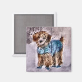 Aimant Cadeaux de Noël de caniche (Recto/Verso)