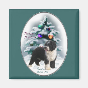Aimant Cadeaux de Noël de chien d'eau espagnol