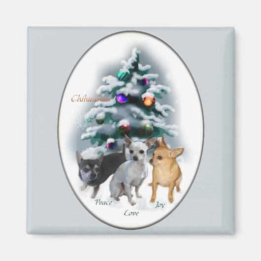 Aimant Cadeaux de Noël du Chihuahua (Devant)
