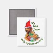 Aimant Cadeaux de Noël pour Setter Irlandais (Recto/Verso)