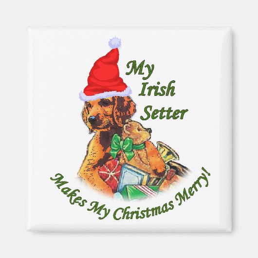 Aimant Cadeaux de Noël pour Setter Irlandais (Devant)