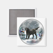 Aimant Cadeaux de Noël Retriever à revêtement plat (Recto/Verso)
