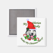 Aimant Cadeaux de Noël Sibériens Husky (Recto/Verso)