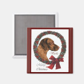 Aimant Cadeaux de Noël Vizsla (Recto/Verso)