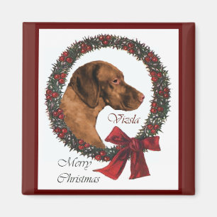 Aimant Cadeaux de Noël Vizsla