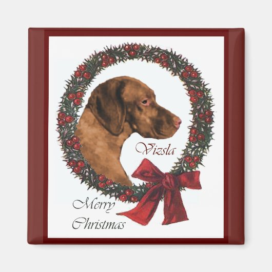 Aimant Cadeaux de Noël Vizsla (Devant)