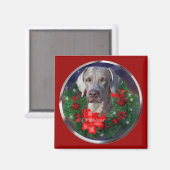 Aimant Cadeaux de Noël Weimaraner (Recto/Verso)