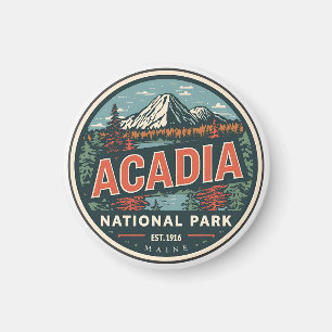 Aimant Cadeaux de plein air vintage du parc national d'Ac