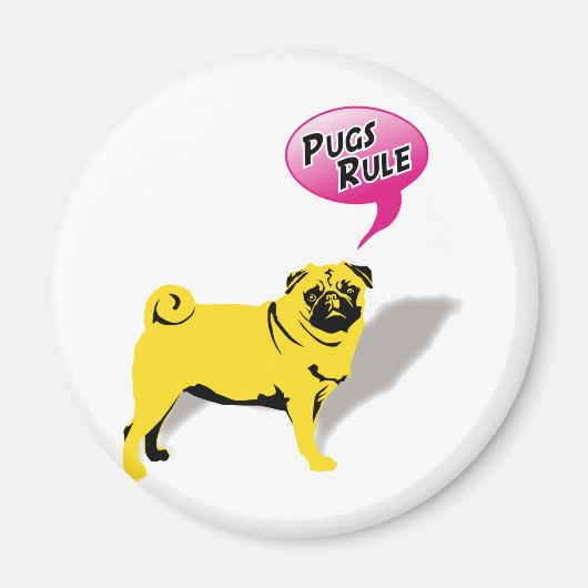 Aimant Cadeaux de Pug drôles règnent (Devant)