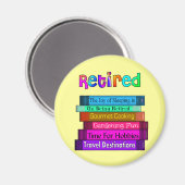 Aimant Cadeaux de retraite empilement unique de livres Co (Recto/Verso)