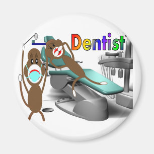 Aimant Cadeaux de singe de chaussette de dentiste--Unique