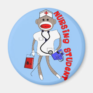 Aimant Cadeaux de singe de chaussette d'étudiant de soin