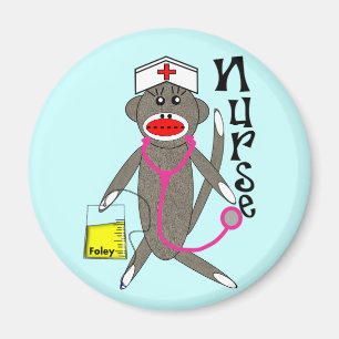 Aimant Cadeaux de singe de chaussette d'infirmière