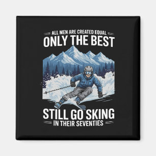Aimant Cadeaux de skieur pour 70 ans homme 70 ans de ski