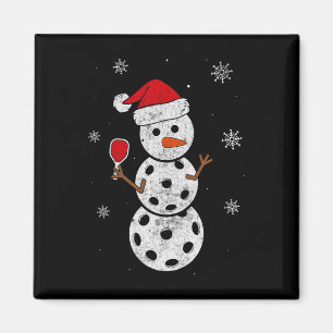 Aimant Cadeaux De Snowman De Santa Hat Pour Pickleball Fu