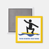Aimant Cadeaux de surf, surfer sur sa planche de surf (Recto/Verso)