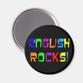 Aimant Cadeaux d'enseignant anglais "English Rocks !" (Recto/Verso)