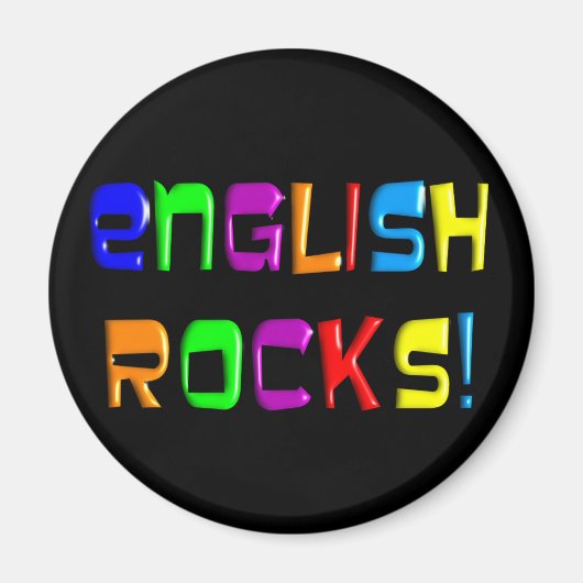 Aimant Cadeaux d'enseignant anglais "English Rocks !" (Devant)
