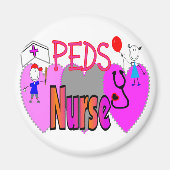 Aimant Cadeaux d'infirmières pédiatriques, modèles unique (Devant)