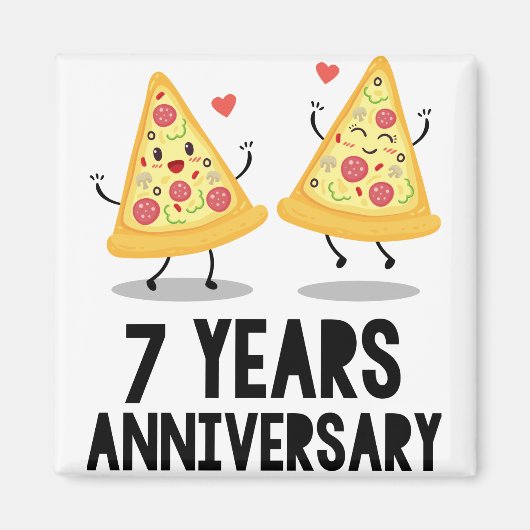 Aimant Cadeaux du 7e anniversaire (Devant)