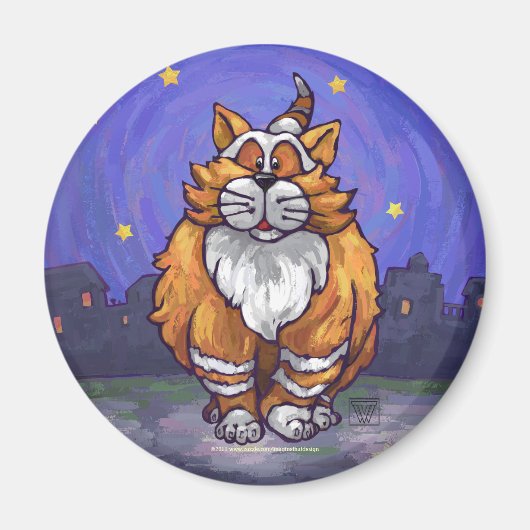 Aimant Cadeaux et accessoires de chats de gingembre (Devant)