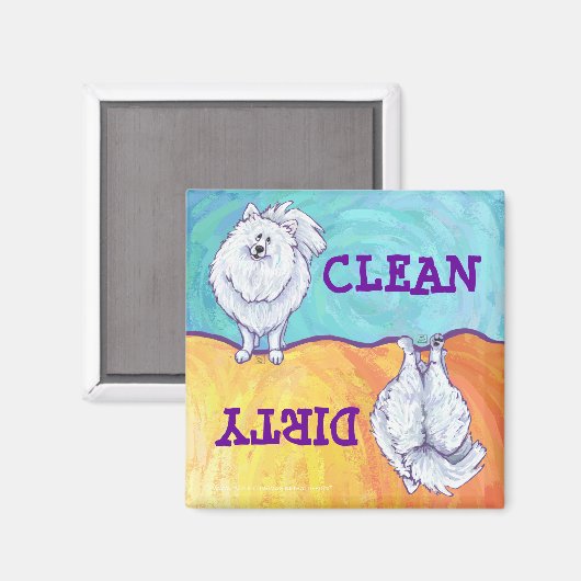 Aimant Cadeaux et accessoires Poméraniens blancs (Recto/Verso)
