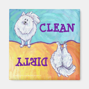 Aimant Cadeaux et accessoires Poméraniens blancs