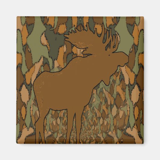 Aimant Cadeaux et invitations camouflage d'orignal (Devant)