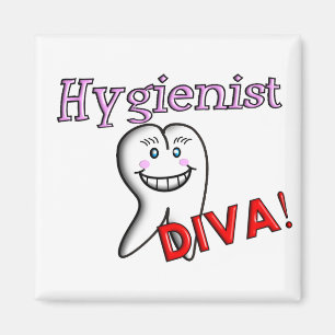 Aimant Cadeaux hygiénistes dentaires "Hygiéniste DIVA !"