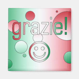 Aimant Cadeaux italiens : Le Merci/Grazie font face