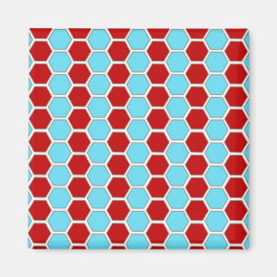 Aimant Cadeaux Motifs en carreaux bleu Turquoise et rouge