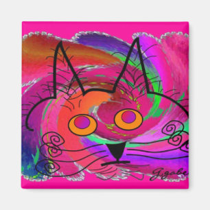 Aimant Cadeaux noirs d'art d'amoureux de les chats