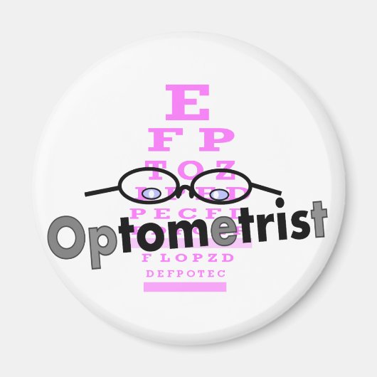 Aimant Cadeaux optométristes, lunettes de vue et design E (Devant)